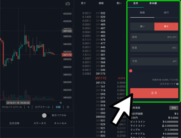 ビットバンクでのビットコインの売り方